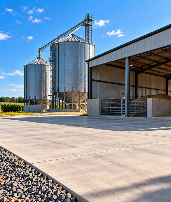 Agricultural buildings and farm concrete applications