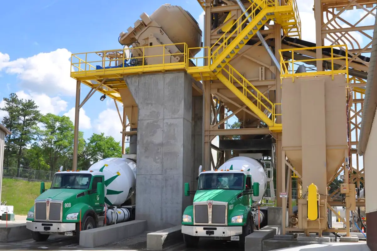 stationary concrete batch plants mixers